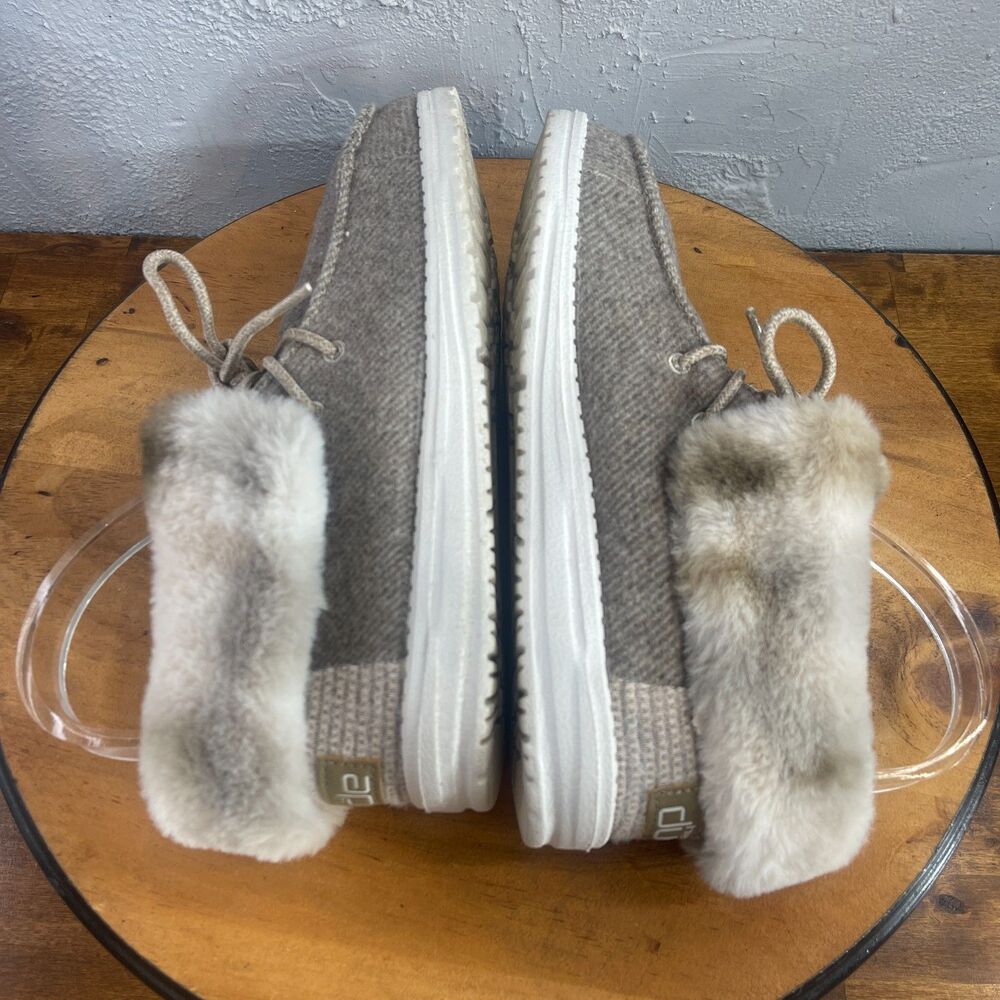 Hey Dude Britt Booties Womens 7 Coffee Dye Faux Fur Lined Cozy Moc Toe Warm - Picture 5 of 13